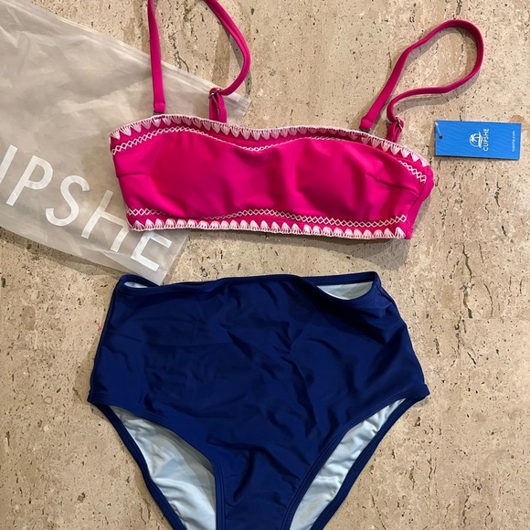 CUPSHE Women's Bikini Two Piece High Waisted Shell Stitched Size XS - Picture 3 of 7